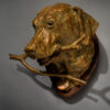 Door knocker, Labrador holding a stick, Limited Edition Bronze Sculpture, Jan Mapes