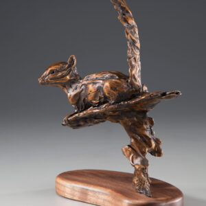 Limited Edition Lifesize Chipmunk Bronze Sculpture by Jan Mapes