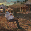 cookie drinking morning coffee at the chuckwagon
